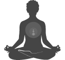 An icon of a seated person meditating.